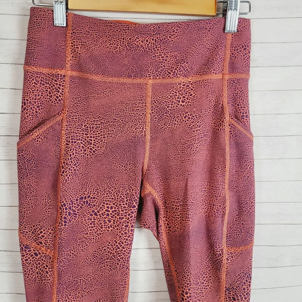 Lululemon Invigorate High-Rise Tight 25” in Crackle Orange, sz 6
